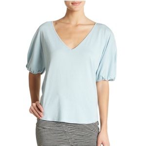 14th & Union Pleated🦎Sleeve V-Neck Purple T-shirt🌵